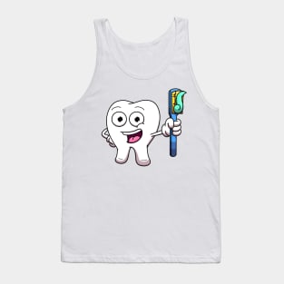 Tooth With Toothbrush Tank Top